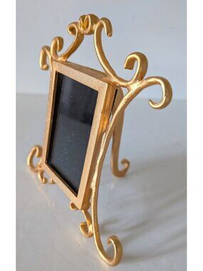 Vintage Modulus Frame 24K Goldplated Solid Metal For Small Picture Easel 2*2.75"